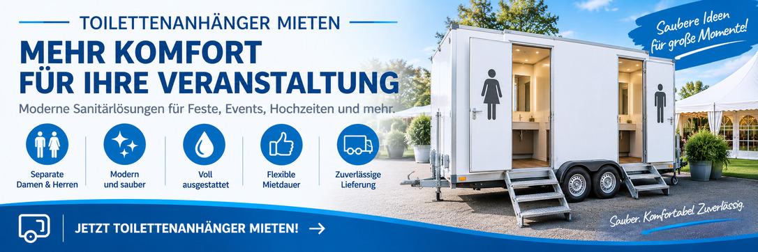 Toilettenanhänger jetzt mieten!